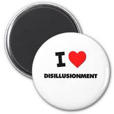 Button with "I love disillusionment" text.