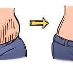 Before and after weight loss illustration.