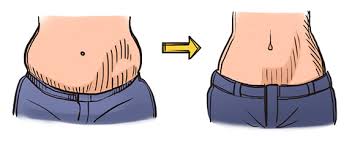 Before and after weight loss illustration.